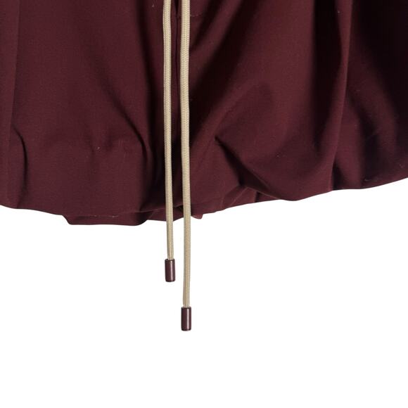 Zara Solid Maroon Balloon Drawstring Mini Skirt Size Medium - Picture 5 of 8